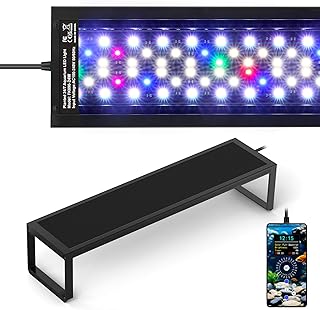 fishkeeper 6-Row WRGB LED Aquarium Beleuchtung, 24/7 Modu mit 1-Tasten-Sync & Speicherfunktion, A…