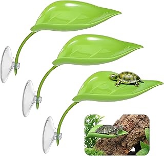3 Stück Aquarium Zubehör Deko Frosch Lebensraum Plattform mit Saugnäpfen Reptilien Dekoration …