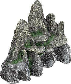 Relaxdays Aquarium Deko, Fels mit Höhlen, Einrichtung Zubehör für Aquarium u. Terrarium, stehe…