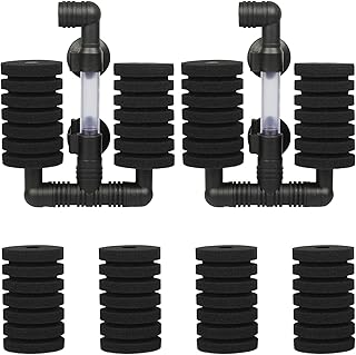 2 Stück Schwammfilter Aquarium Set, Luftheber Aquarium Filter für Biologische und Mechanische F…