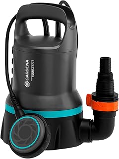 Gardena Klarwasser-Tauchpumpe 9000: Klarwasserpumpe mit 9.000 l/h Fördermenge, Schwimmschalter m…