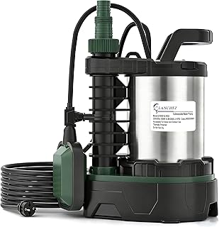 LANCHEZ Tauchpumpe 1000W, 20.000 l/h Förderleistung, Einstellbarer Abwasser-/Sauberwasser-Modus,…