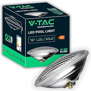 V-TAC LED Poolbeleuchtung Unterwasser 12W – PAR56 – Stoßfeste Glaslampe für die Beleuchtung…