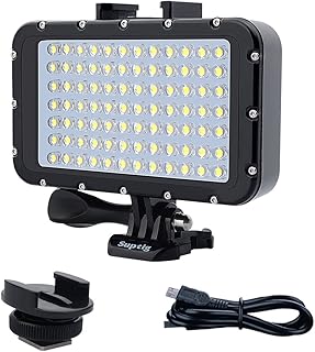 Suptig Videolicht, wasserdichte Lampe, Tauchlicht, 84 LEDs, wasserdicht, 50 m, kompatibel mit Spi…