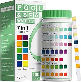 AAwipes Schwimmbad-Testkit 7-in-1 | 100 Teststreifen für Schwimmbäder | pH-Wert-Testkit für Po…