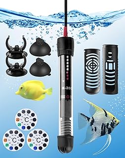LAOYE Aquarium Heizung 30L Aquarium Heizstab 25W Temperatur Einsatellbar Aquarium Heizer mit Kont…