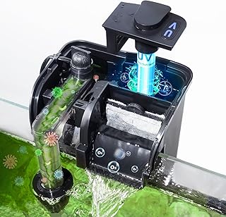 Tararium Rucksackfilter mit U-V Lampe 600L/h für 40-150 Liter Aquarien | Hang on Filter als 4-in…