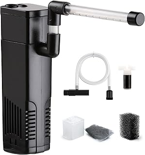 NICREW Aquarium Innenfilter, Einstellbarer Durchfluss Aquarienfilter mit Wasserpumpe für Aquariu…