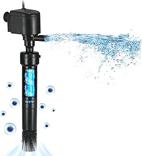 Aquarium U-V Filter Pumpe für 150-380L Fischtank, 5W Lampe Anti Algen U-V Klärer, 1200L/h Krist…