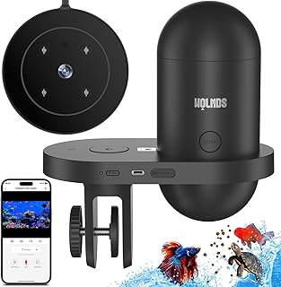 WiFi Futterautomat Aquarium mit Kamera, 2.4/5G WLAN App-Steuerung, Visual Smart Fischfutter Autom…