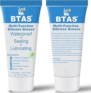 BTAS Wasserhahn Silikonfett, lebensmittelqualitatives O-Ring-Fett, Gummi Schmiermittel für Klemp…