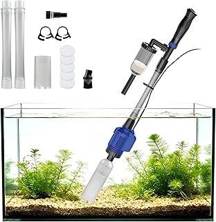 NICREW 3-in-1 Mulmsauger Elektrisch, Aquarium Reiniger für Kies und Sand mit Wasserwechsel, Zube…