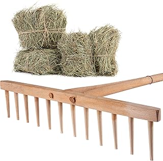 KADAX Rechen, Heurechen mit langem Stiel aus Holz, breite Harke für Garten, Beet, Rasen, Bequeme…