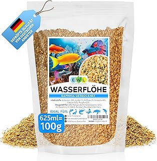 EWL Naturprodukte Wasserflöhe getrocknet 625 ml (100 g), Fischfutter Aquarium, Daphnia Zierfisch…