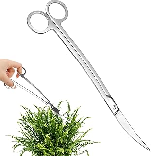 25 cm Edelstahl Gebogene Aquarium Schere Aquarium Pflanzenschere für Wasserpflanzen, Fisch Tank …