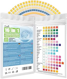 COZII Wassertester Trinkwasser 30 x 16 in 1 Wasserteststreifen für Trinkwasser Schnelltest – Ein…