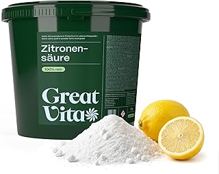 GreatVita Zitronensäure Pulver 5kg ideal zum Entkalken, Reinigen, Putzen, Backen, Kochen – Zitro…