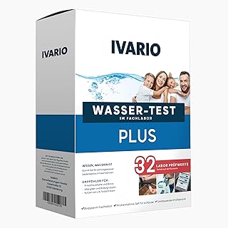 IVARIO Plus Labor-Wassertest-Set für Trink- und Leitungswasser, Tests auf 32 Schadstoffe, Labor-…