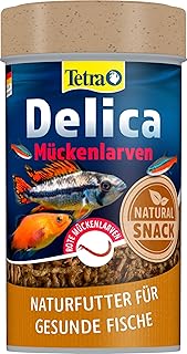 Tetra Delica Bloodworms Naturfutter – 100% gefriergetrocknete rote Mückenlarven, natürliche Sna…
