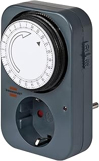 Brennenstuhl Zeitschaltuhr MZ 20, mechanische Timer-Steckdose (Tages-Zeitschaltuhr mit erhöhtem …