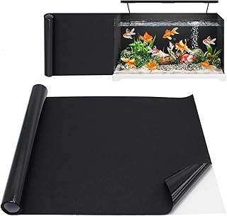 Aquarium Hintergrundfolie mit Kleber Schwarz 50 x 200 cm – Selbstklebende Rückwandfolie für A…