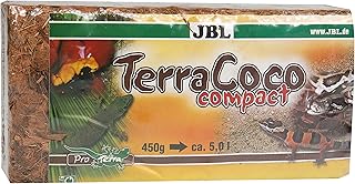 JBL TerraCoco Compact 71025 Bodengrund für alle Terrarientypen, Kokoschips, komprimiert, 450 g, 5 l
