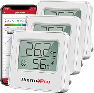 TempPro Bluetooth 80m Thermometer Hygrometer Digitales Raumthermometer mit App-Steuerung, Tempera…