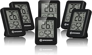 Bresser 6er Set Thermometer Hygrometer – Digitales Raumthermometer für Kontrolle Innenraum Luftf…