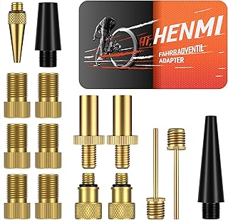 HENMI Fahrradventil Adapter Set, Alle Fahrrad Adapter Französisches Ventil, Autoventil Adapter u…