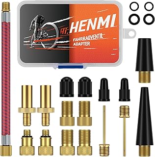 HENMI Fahrradventil Adapter Set, Alle Ventiladapter Fahrrad, Autoventil Adapter, Französisches v…