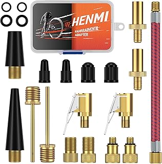 HENMI Fahrradventil Adapter Set, Alle Ventiladapter Fahrrad, Autoventil Adapter, Französisches v…