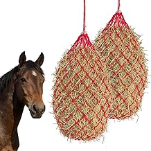 2 Stück Heunetz für Pferde Groß 10 KG,Heunetz Engmaschig 10×10 cm,Heutasche Pferd,Rundballen H…