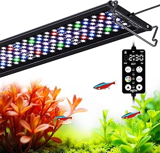 SEAOURA Aquarium Lampe mit Timer, Vollspektrum LED Aquarium Beleuchtung mit Stromausfall Gedächt…