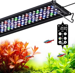 SEAOURA Aquarium Lampe mit Timer, Vollspektrum Aquarium LED Pflanzen Wachstums Leuchten mit Strom…