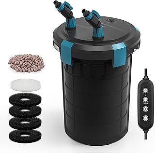 fishkeeper Außenfilter Aquarium mit Controller & Intelligenter Fütterungspause, Einstellbar Dur…