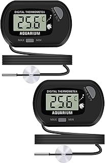 Thlevel Aquarium Thermometer LCD Digitalanzeige mit Saugnapf und Sonde | für Reptilien Inkubator…