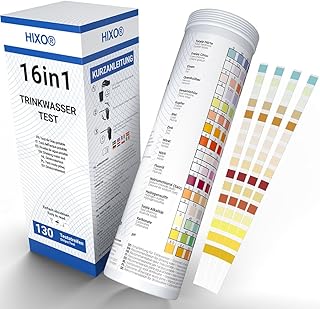 130x 16in1 Trinkwasser Teststreifen in Tube | Wasseranalyse für 16 Parameter | Ideale Wassertest…