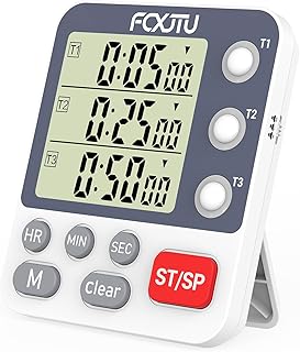 Digitaler Dual-Küchentimer, 3 Kanäle, Count-Up/Down-Timer, Koch-Timer, großes Display, lauter …