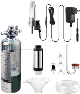 1L Aquarium CO2 System Generator, Edelstahl Kohlendioxid Reaktor Kit mit Regler Magnetventil für…