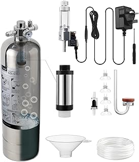 Aquarium CO2 System Generator, Edelstahl Kohlendioxid Reaktor Kit mit Regler Magnetventil für Aq…