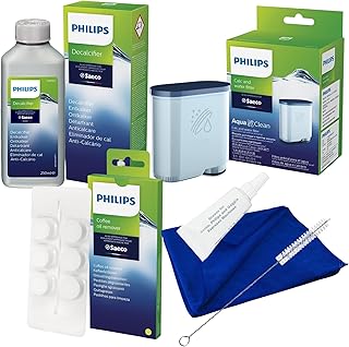 Pflegeset für Philips Kaffeevollautomaten mit 250 ml Entkalker, 1x Aquaclean Filter, 1 x Kaffeef…