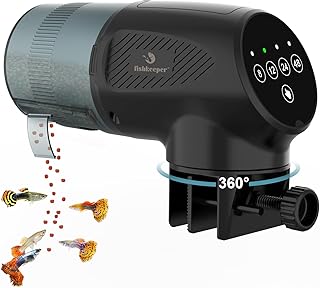 fishkeeper Futterautomat Aquarium mit Batterie & Feuchtigkeitsbeständiges | 200ml Fischfutter Au…