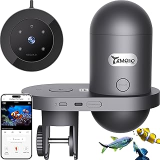 WiFi Futterautomat Aquarium mit Kamera, 2.4/5G WLAN Smart App Steuerung, 0,2g Präzision Visual F…