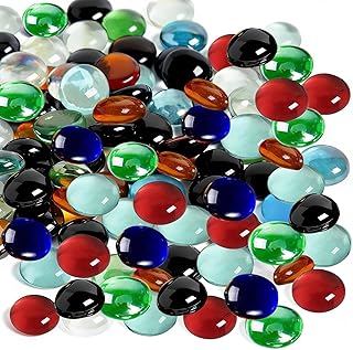 Glasnuggets Bunt, 1600 g Glassteine, Muggelsteine Glas 17-19 mm, 8 Farben Vasenfüllsteine, Dekor…