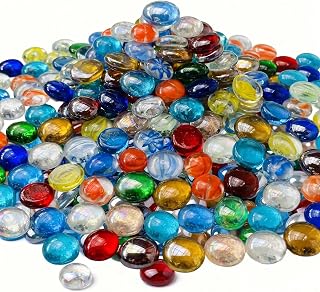NYHWBI 100 Stück Muggelsteine, 450g Bunte Glassteine Steine Glasnuggets Muggelsteine Bunt Kinder…