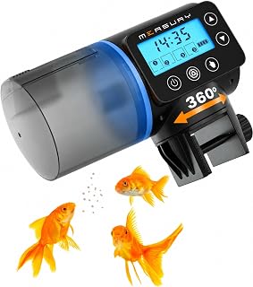 Measury Futterautomat Aquarium – Automatische Fischfütterung bis 4X täglich | Futterspender Fis…