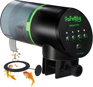 Papettly Futterautomat Aquarium, Automatischer Fischfutterautomat für Aquarium mit Batteriebetri…