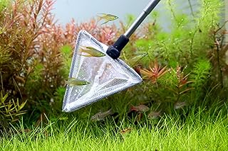 Natureholic Aquarium Kescher klein & weiß – Teleskop | Aquarium Zubehör Garnelenkescher aus ros…