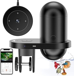 hygger WiFi Automatischer Futterspender Fische, Fischfutterautomat für Aquarium mit APP Control,…