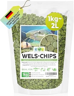 EWL Wels Futtertabletten 1kg (2L) | Wels Chips | Fischfutter mit Spirulina | Geprüfte Qualität …